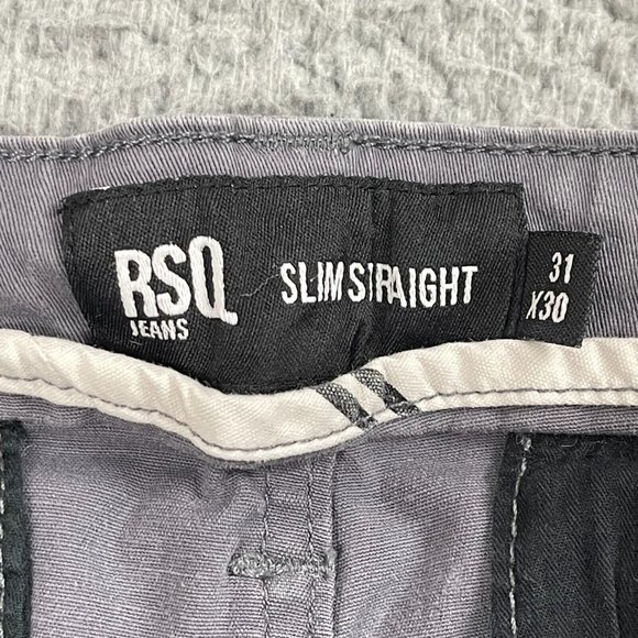 RSQ Mens Jeans New York Slim Straight‎ Mens 31x30 Gray Stretch - Picture 6 of 10